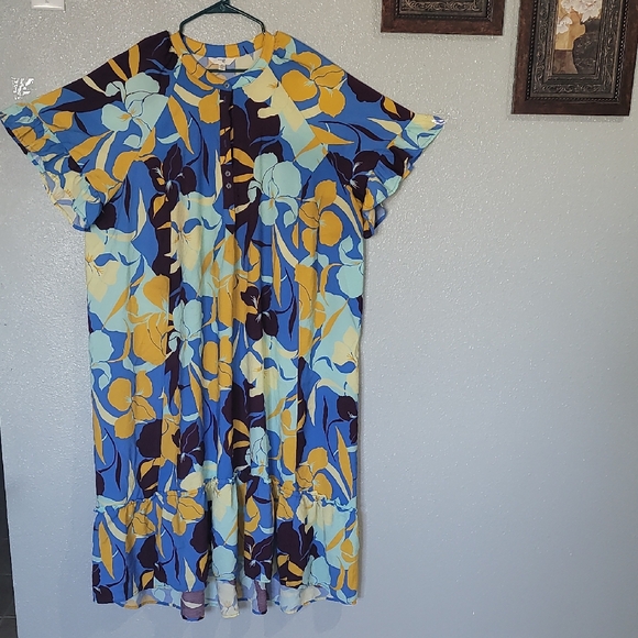 Terra & Sky Dresses & Skirts - Sky Blue and Yellow Garment